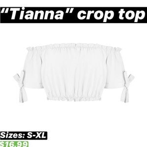 White Off-Shoulder Crop Top